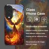 Эстетичный Чехол из Закаленного Стекла с Узором Перо Феникса Огня для Huawei Nova 13 Pro 12 11 SE 10 P60 P40 Mate 40 50 60