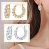 1 Pair Women Huggie Earring Cubic Zirconia French Style Small Round Hoop
