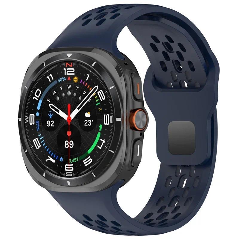 Спортивный силиконовый ремешок для Samsung Galaxy Watch 8 Ultra 47 мм, дышащий, удобный, прочный, для Samsung Watch 7 Ultra Correa