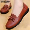 Spring Summer Casual PU Leather Shoes Non-slip Breathable Work Women's Shoes Flat Bottom Middle-aged and Elderly Mother Shoes