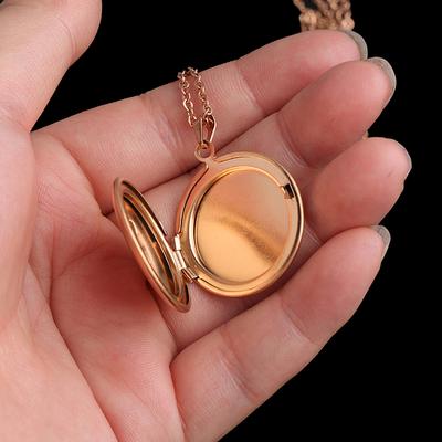 Ожерелье из нержавеющей стали Po Locket 3 цвета с открытым круглым кулоном