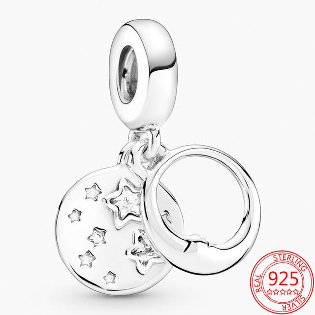 Подлинный 925 стерлингового серебра кулон в виде кошек и сердец, модный браслет в виде змеи, серебряный шарм для женщин, ювелирные изделия в подарок