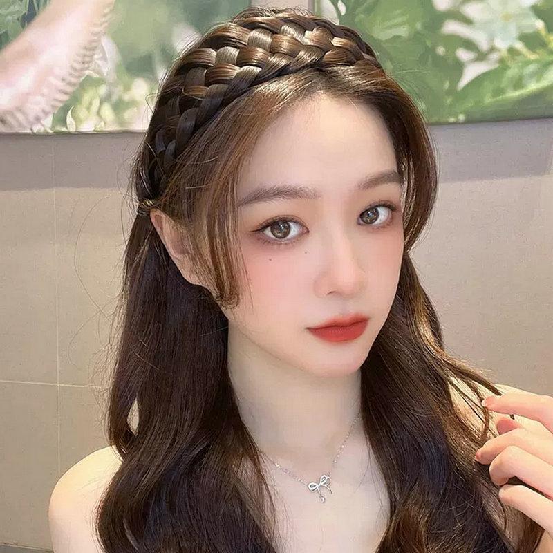 1 шт. ободки для волос с закрученными париками для женщин, широкие косички «рыбье кости», ободки для волос ручной работы, укладка волос, головные уборы, аксессуары, подарок