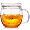Стеклянная чашка для чая с ситечком и крышкой 11 унций/350 мл Боросиликатная чашка для чая Прозрачная кружка для листового чая, травяного чая и чайных пакетиков