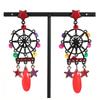 [R6088] - Designer Earrings 'Lilipoupettes' (circus) Multicolored Red - 90x30 Mm