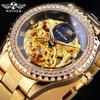 WINNER Men's Fashion Hollow Out Vintage Rhinestone Watch Automatic Mechanical Watch
