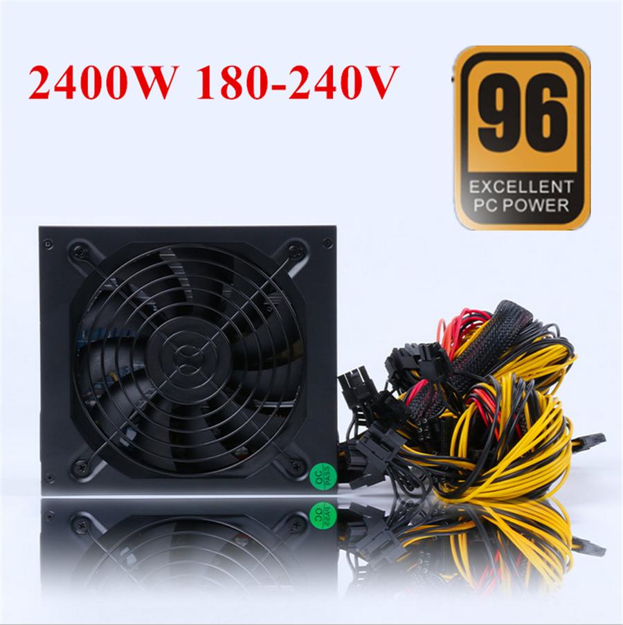 Модульный блок питания 2400 Вт для майнинг-рига на 6/8 GPU для добычи криптовалюты Ethereum, Miner 96 Gold