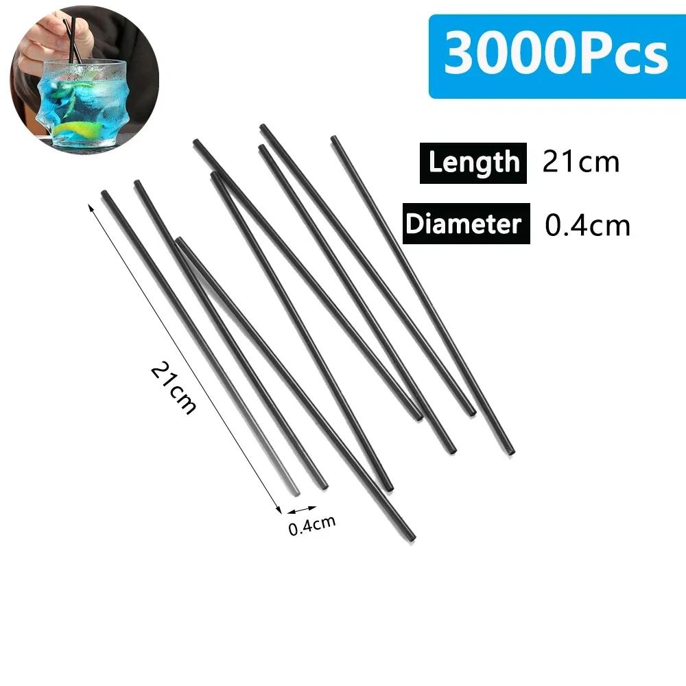 50-6000PC Black Straws Flexible Drinking Straws Cocktail Coffee Straw plastique Drink Tube Straw for Wedding Bar Party Wholesale