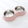 Double Pet Food Bowl Stainless Steel Drinkware Pet Drinking Food Dog Food Puppy Feeding Supplies Kitten Food Water Accessories A