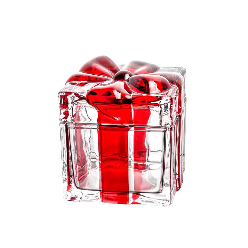 Flavinmci Vintage Crystal Glass Candy Jar with Bowknot