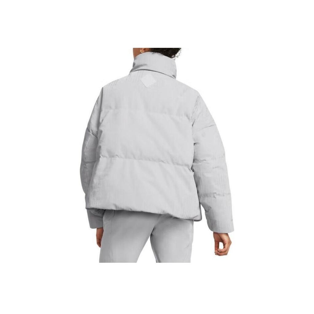 Under Armour Сплошной цвет для тренировок, спортивный короткий пуховик с воротником-стойкой, женская верхняя одежда, серый 1378859-014