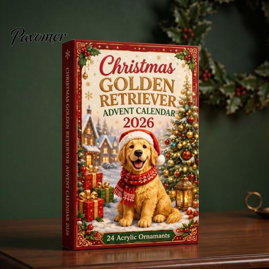 Collectible Dog Figurines Advent Calendar, 24-Day Christmas Countdown Acrylic Ornament Set with Holiday Decoration Mini Figures, Tree Hanging