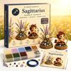 Easy Craft Kits for Beginners 12 Zodiac Signs DIY Beaded Garden Kit, 3D Astrology Flower Personalized Dorm Room Decor Handmade Bead Kit Beginners,