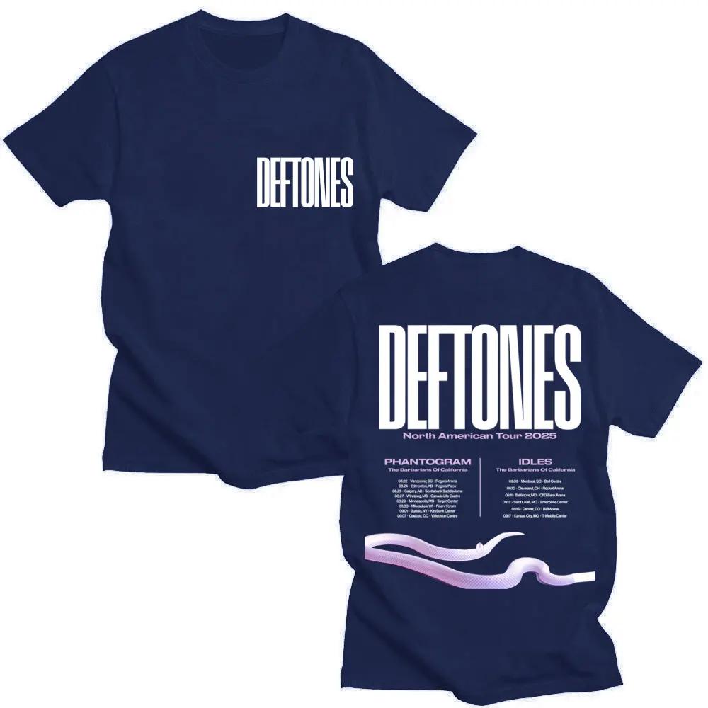 Deftones Североамериканский тур Мода Ретро Мужские и Женские Футболки 2026 Лето Чистый Хлопок Принт Свободные Футболки