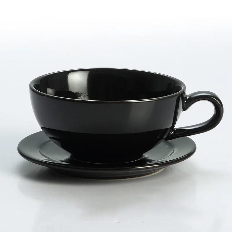 240ml Espresso Coffee Cup with Saucer,Large Soup Mug with Handles,Multiple Colors for Hot Chocolate Mocha Cappuccino Latte