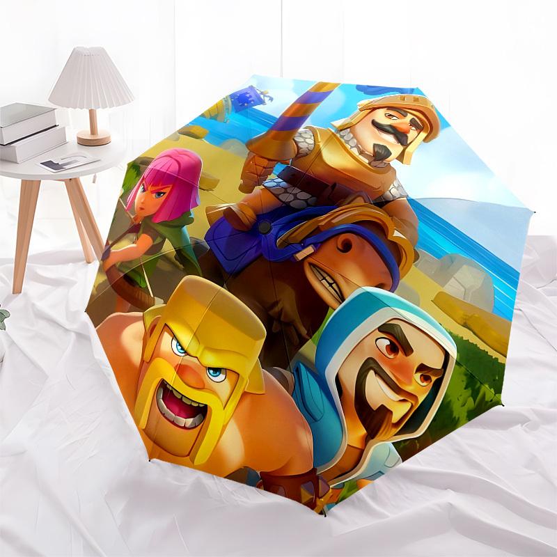 Clash Royale, Heroes- Automatic Opening and Closing, 8-rib Structure Portable Umbrella, Suitable for Men and Women in All Seasons - Perfect