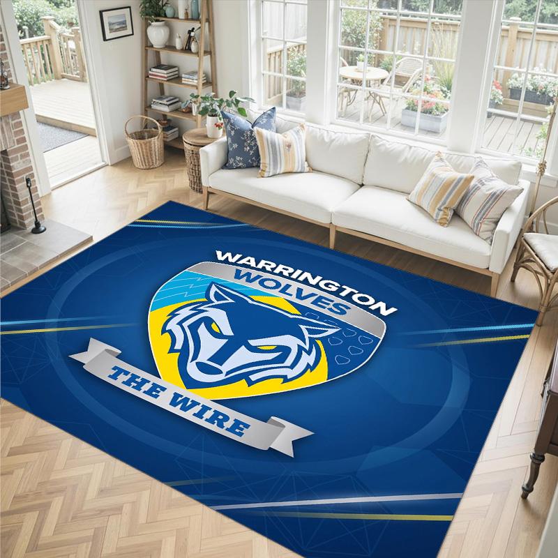 Warrington Wolves Design Crystal Velvet Carpet Cozy Non?Slip Printed Rug For Bedroom Living Room Entrance