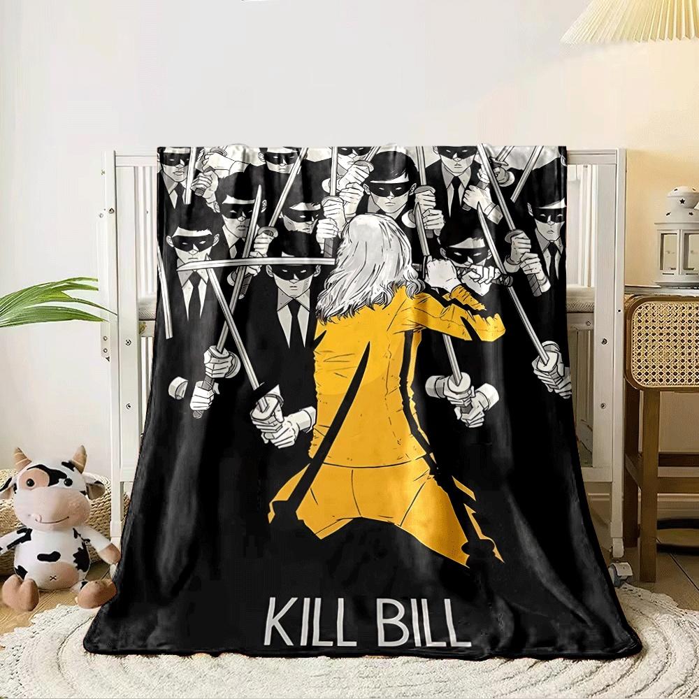A lone figure in yellow faces masked opponents holding sharp swords. for all seasons blanket lunch break throw gift