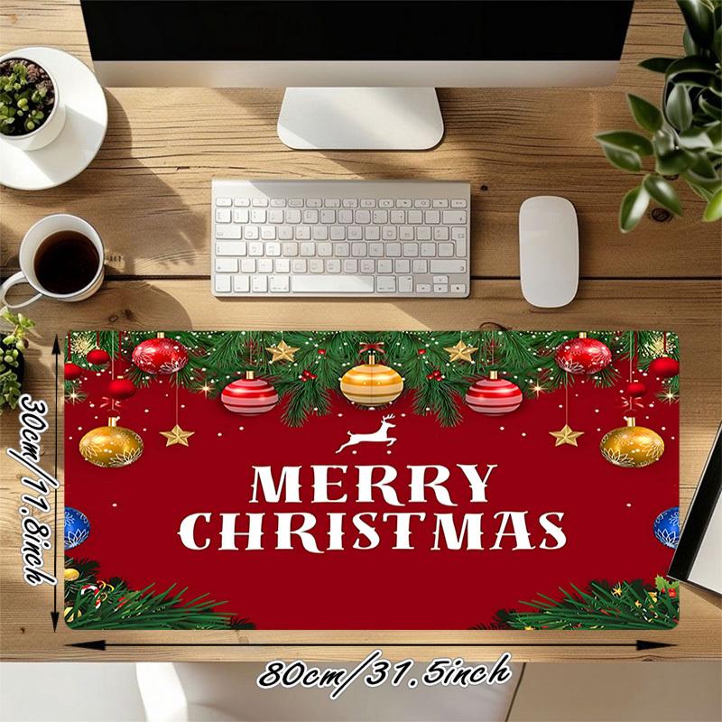 1PC Merry Christmas Oversized Mouse Pad - Non-Slip Rubber Base Perfect for Office School Esports Home Decor Desk Mat 177A
