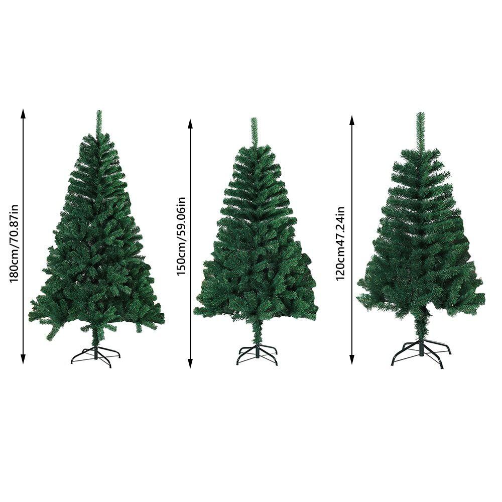 Зеленая Искусственная Рождественская Елка ПВХ Зашифрованный Дизайн Имитация Искусственной Ели Рождественская Атмосфера Металлическая Подставка