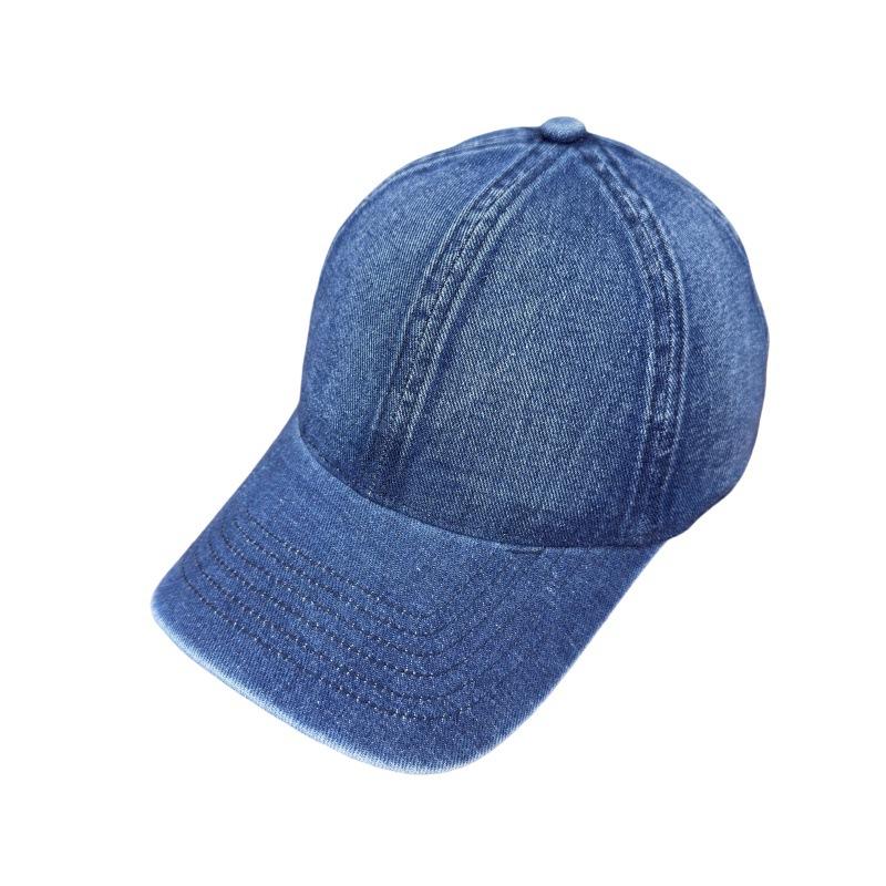 Spring and autumn new washed denim soft top baseball cap women's retro fashion versatile cap men show small face