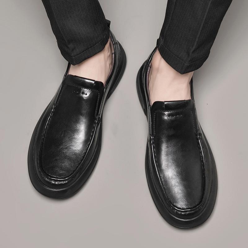 Мужская деловая обувь высокого класса, классические лоферы на толстой подошве, износостойкие, повседневные, универсальные, из натуральной кожи