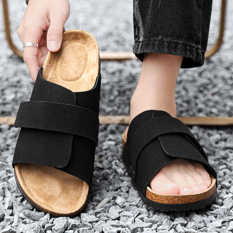 Модные летние индивидуальные пробковые тапочки для мужчин, удобные и минималистичные сандалии для парного пляжного отдыха, сандалии и тапочки