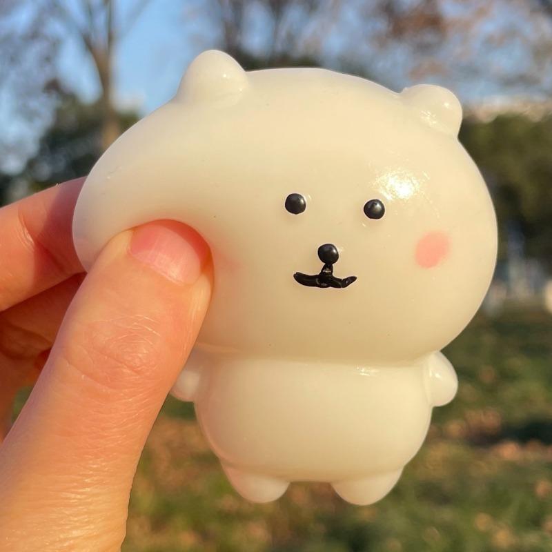 Squishy Self Deprecating Bear Fidget Toy Transparent Kawaii Expression Squeeze Toy Squishy Sensory Anti-stress Children Gifts