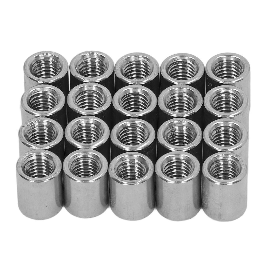 20Pcs M8 Female Thread Coupling Nut Kit Stainless Steel Rugged Threaded Coupling Nut Kit for