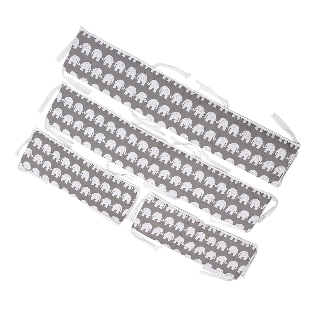 4pcs Crib Liner Anti Collision Soft Detachable Cotton Safe Breathable Safety Crib Liner for Full
