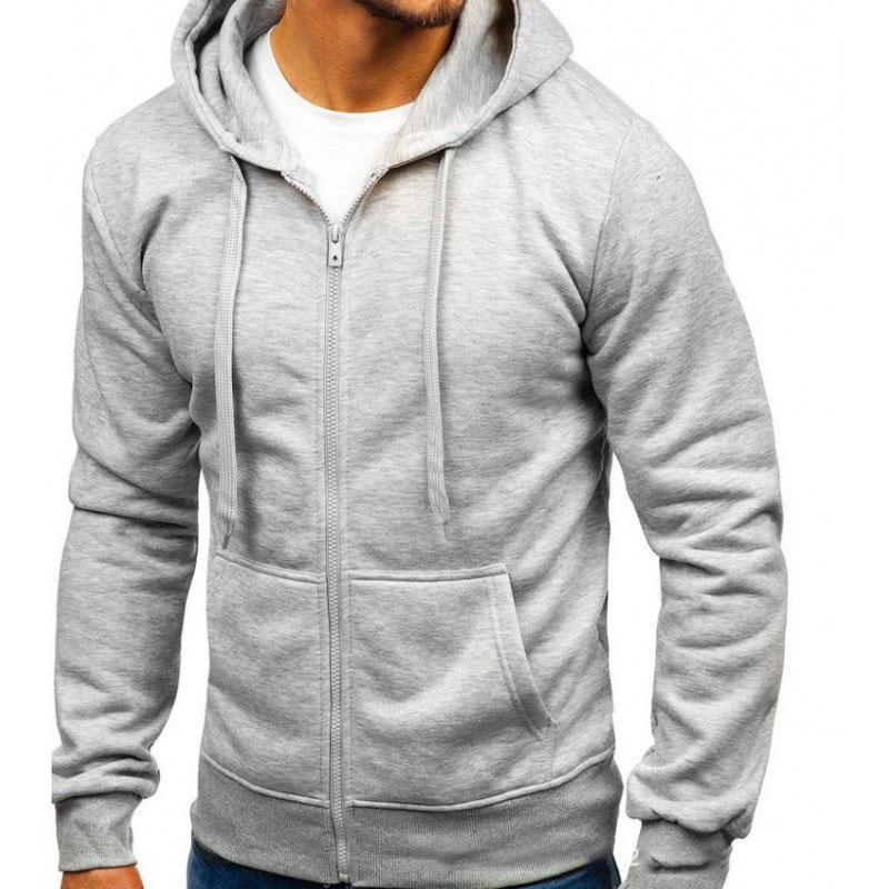 Autumn and Winter Men's Casual Fashion Sports Zipper Hoodies Plus Size