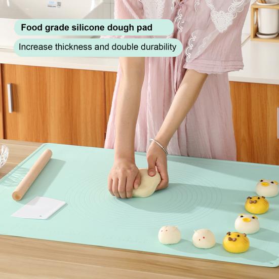 Силиконовый коврик для раскатки теста с высоким краем, большой пищевой коврик с антипригарным покрытием, кухонные принадлежности