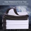 Clear Waterproof Cover Tarp with Elastic Ties Rainproof Tarpaulin10 x 10FT Garden Plant Cover with Eyelets for Plant Greenhouse Kennels Yard Roof