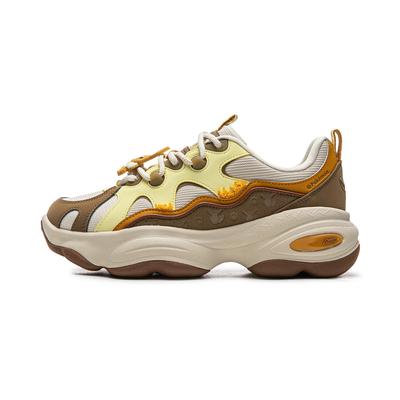 Li Ning Honey 3 Модные Удобные Амортизирующие Прочные Низкие Повседневные Кроссовки Женские Повседневные Кроссовки Коричневый Желтый Серый AGCW180-1