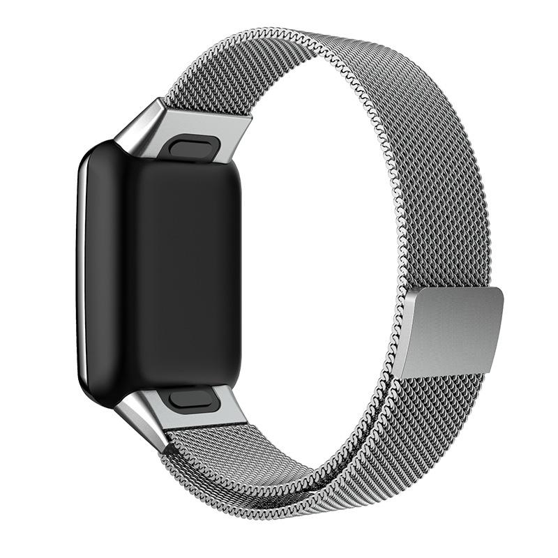 Совместим с Xiaomi Smart Band 7 Pro: Миланский ремешок из нержавеющей стали с магнитной застежкой на три бусины.