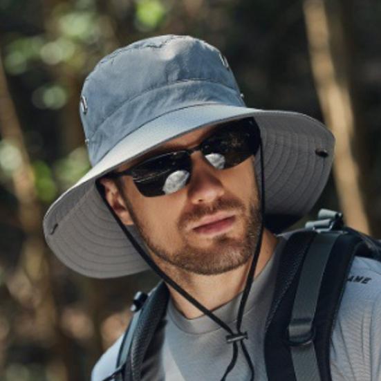 Мужская летняя шляпа от солнца с ветрозащитным ремешком и широкими полями, анти-УФ-защита от солнца, складная портативная кепка для садоводства, рыбалки и путешествий, уличная рыбацкая шляпа