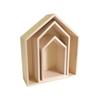 2 blocs de 3 étagères maison en bois