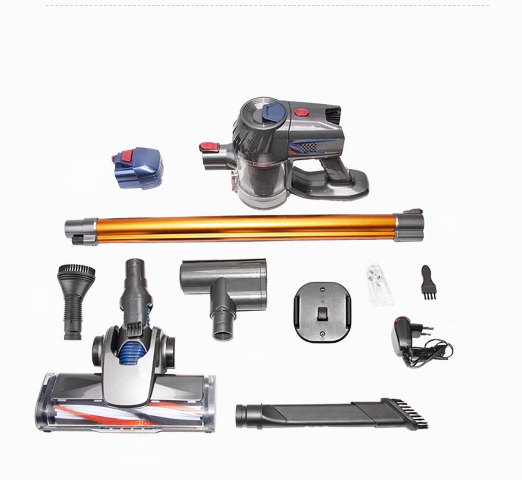 Аксессуары для беспроводного пылесоса Lingcheng Z7: Электрическая щетка для пола, HEPA-фильтр, зарядное устройство, аккумулятор — полный комплект.