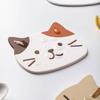 1pc Cat Coasters, Silicone Cute Coasters Easy To Clean, Fun Coaster Non Slip Hot Pads for Drinks, Coffee Table Dinning Room Decorations for Cat Lovers