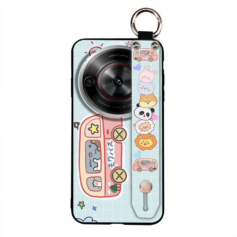 Cute Durable Phone Case For ZTE Blade A75 5G/Nubia Focus 5G/Calf 5G Cartoon Anti-knock Soft Case Ring Protective Lanyard