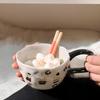 Керамическая кружка 300 мл, симпатичная мультяшная креативная большая ручка, кофейная чашка для послеобеденного молока, сока, бытовая чашка для чая, посуда для напитков, подарки для домашнего использования