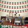 10M (32.8ft) Mexican Flag String Flag Holiday Decoration Hanging Flag Pull Flag