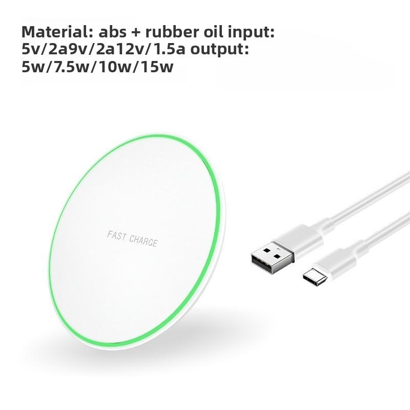 Ультратонкая круглая 15 Вт индукционная быстрая беспроводная зарядная панель для телефона, быстрая зарядка, универсальная настольная беспроводная зарядная панель, подарки
