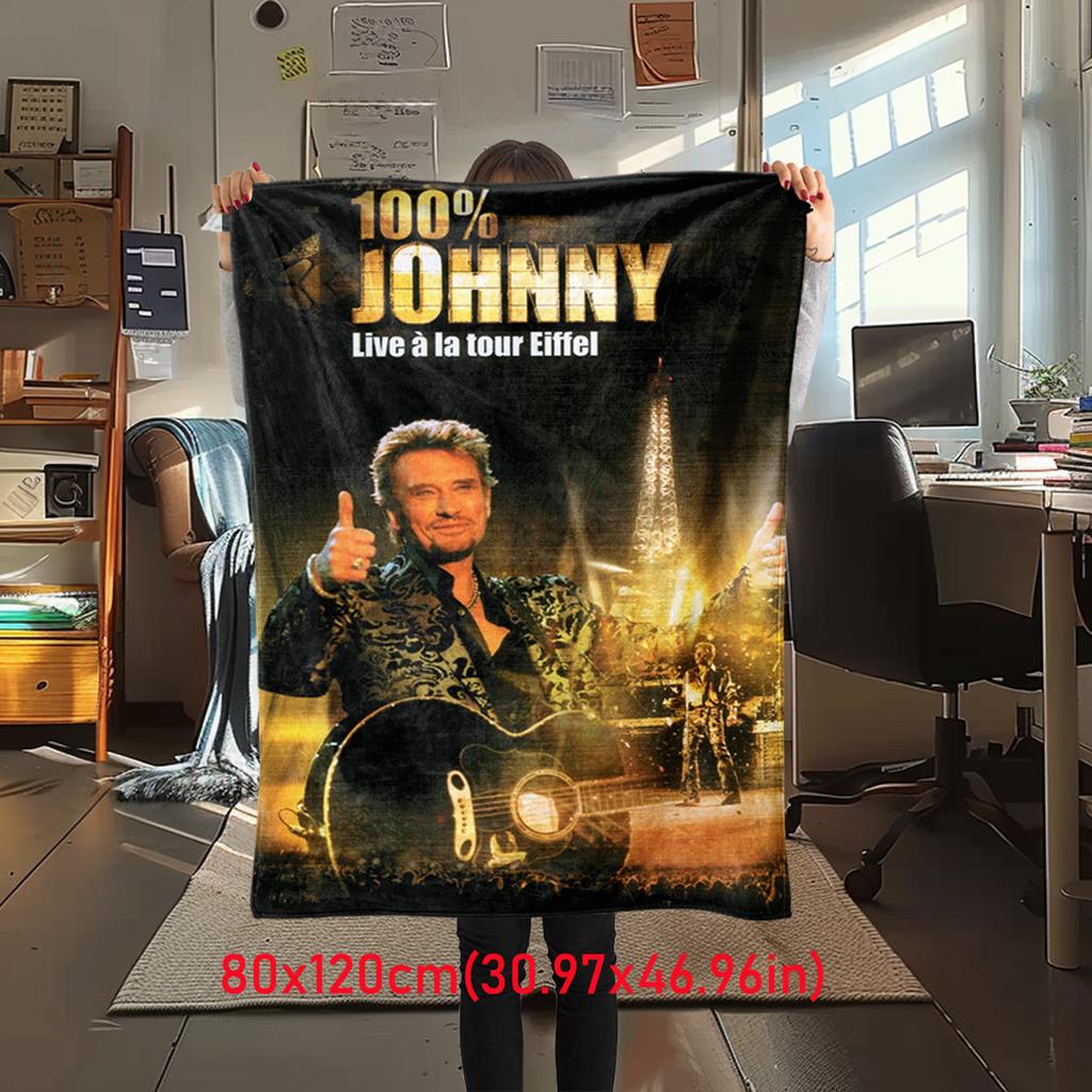 French legendary rock singer and actor Johnny Hallyday blanket soft home furnishing nap decoration four seasons warm Sherpa blanket U24