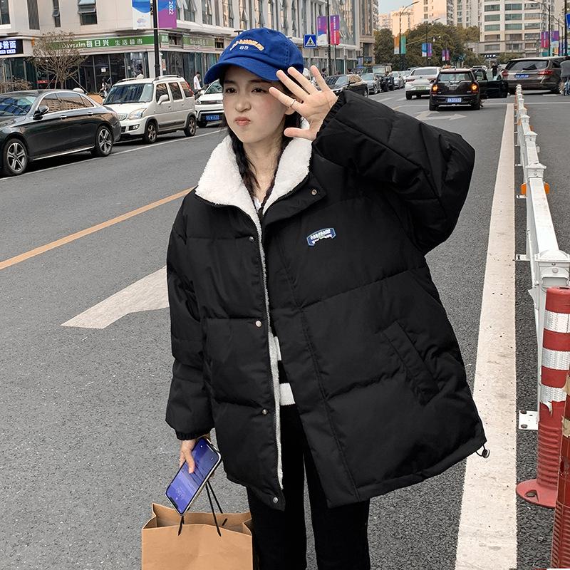 Winter new down cotton-padded clothes women's loose and thickened short students wear cotton-padded jackets on both sides