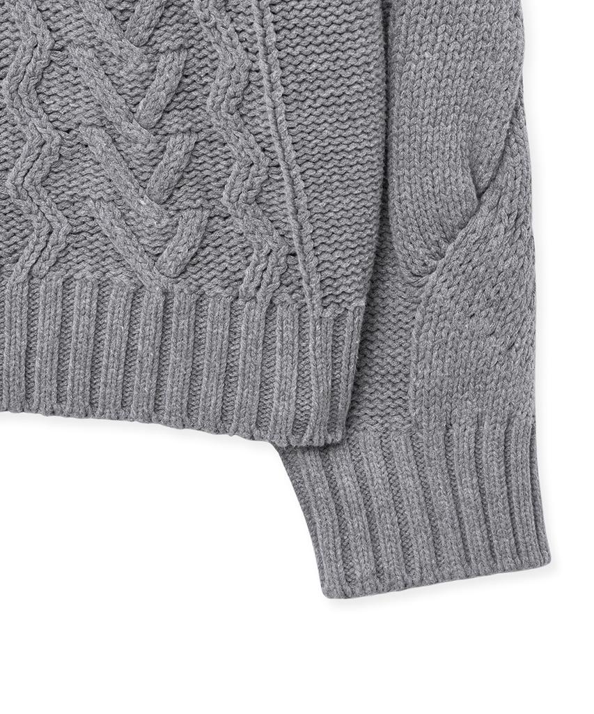 NOIRER Heavy Multi-Cable Oversized Sweater (Melange Grey)