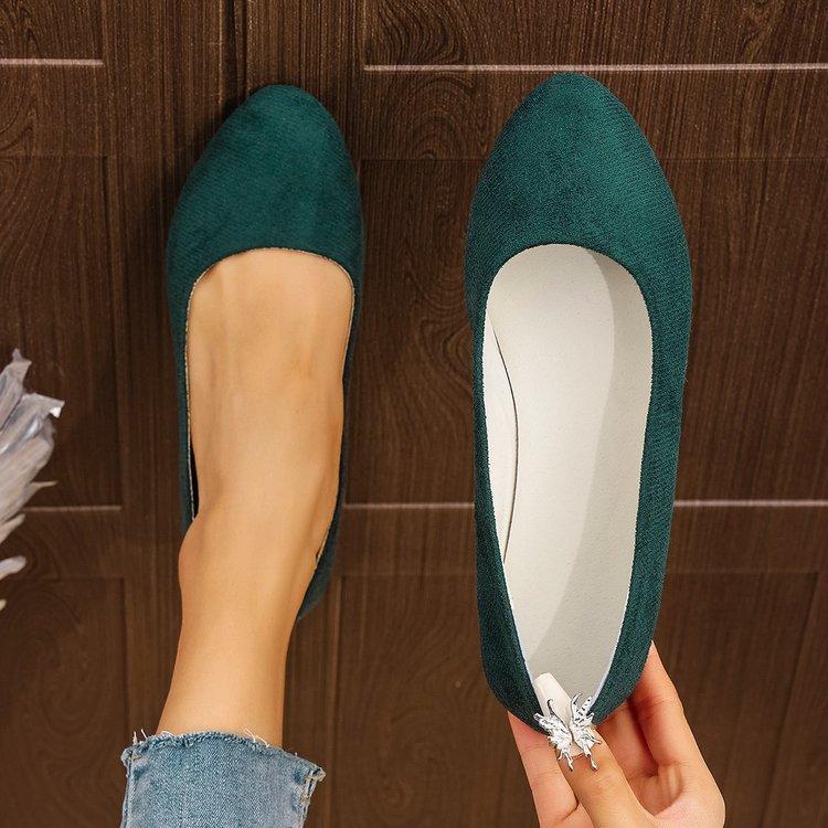 Блестки Небольшой носок Плоские однобортные туфли Мягкая подошва Удобные балетки Скуб Туфли