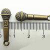 10Pcs Dollhouse Diy Accessories Retro Zinc Alloy Music Microphone Pendant