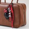 English Letter Braided Rope Car Keyrings PU Love Rope Bag Charm  Kids Gifts