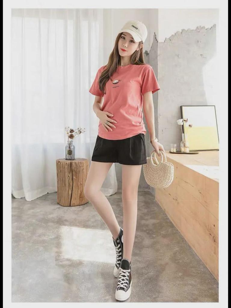 Летние леггинсы свободного кроя для беременных длиной три четверти: Модные повседневные шорты